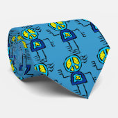Retro 60's Peace ManMen's stropdas (Opgerold)