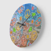 Retro 60s Peaceful Ocean Creatures Clock Grote Klok (Hoek)