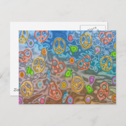 Retro 60s Peaceful Ocean Life Apparel Gifts Briefkaart (Voorkant / Achterkant)