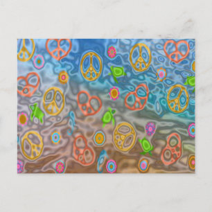 Retro 60s Peaceful Ocean Life Apparel Gifts Briefkaart