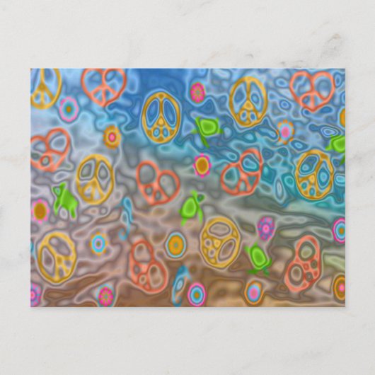 Retro 60s Peaceful Ocean Life Apparel Gifts Briefkaart (Voorkant)