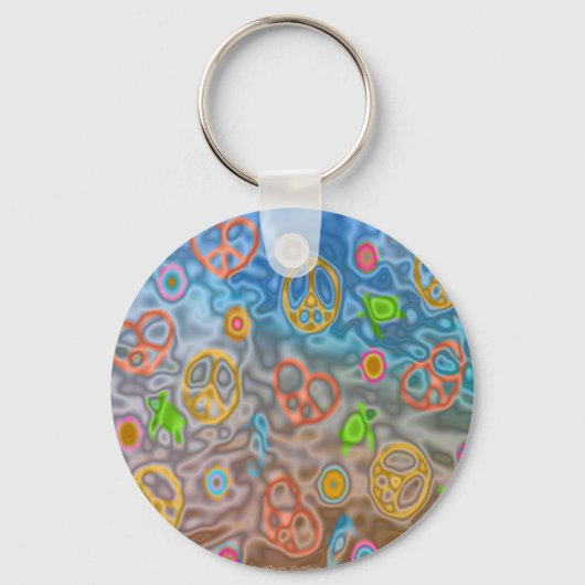 Retro 60s Peaceful Ocean Life Apparel Gifts Sleutelhanger (Voorkant)