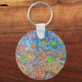Retro 60s Peaceful Ocean Life Apparel Gifts Sleutelhanger (Voorkant)