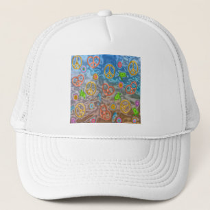 Retro 60s Peaceful Ocean Life Apparel Gifts Trucker Pet