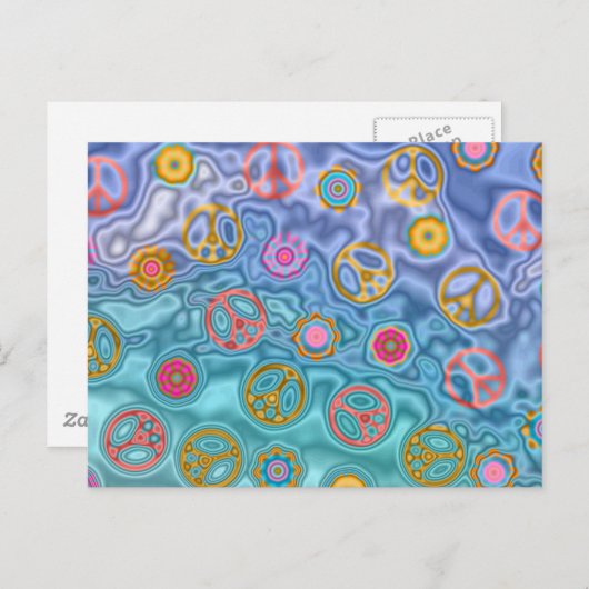 Retro 60s Peaceful Ocean Waves Apparel Gifts Briefkaart (Voorkant / Achterkant)