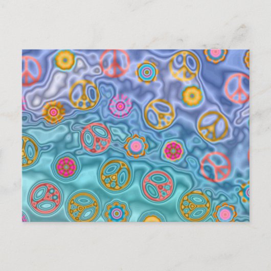 Retro 60s Peaceful Ocean Waves Apparel Gifts Briefkaart (Voorkant)