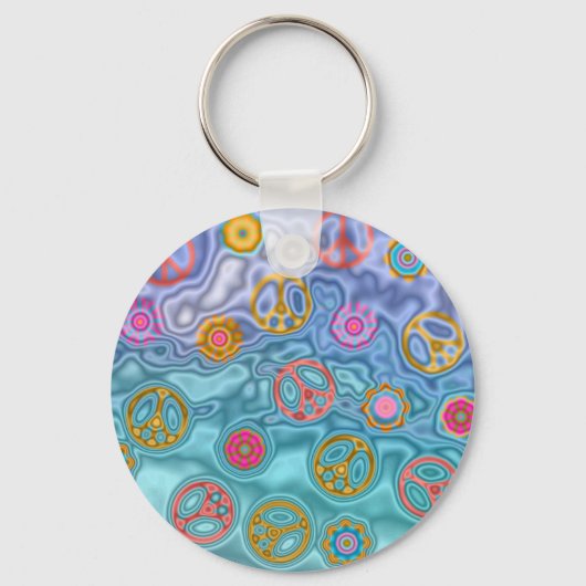 Retro 60s Peaceful Ocean Waves Apparel Gifts Sleutelhanger (Voorkant)