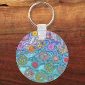 Retro 60s Peaceful Ocean Waves Apparel Gifts Sleutelhanger (Voorkant)