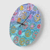 Retro 60s Peaceful Ocean Waves Clock Grote Klok (Hoek)