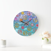 Retro 60s Peaceful Ocean Waves Clock Grote Klok (Huis)