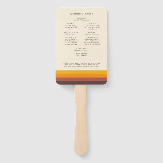 Retro 60s  programma en huwelijksfeest handwaaier (Achterkant)