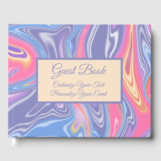 Retro 60s Psychedelic Abstract Pastel Pattern Gastenboek (Voorkant)