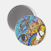 Retro 60s Psychedelic bij de Beach Gifts Apparel Magneet (Voorkant / Achterkant)