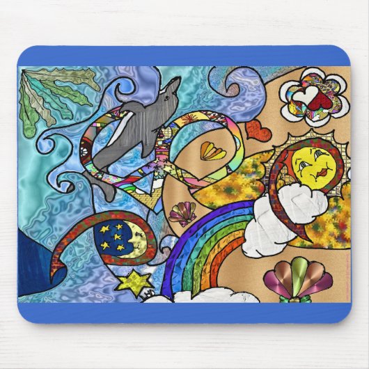 Retro 60s Psychedelic bij de Beach Gifts Apparel Muismat (Voorkant)