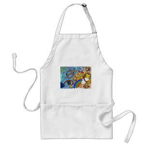 Retro 60s Psychedelic bij de Beach Gifts Apparel Standaard Schort