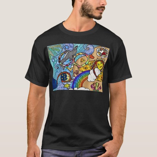 Retro 60s Psychedelic bij de Beach Gifts Apparel T-shirt (Voorkant)