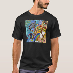 Retro 60s Psychedelic bij de Beach Gifts Apparel T-shirt
