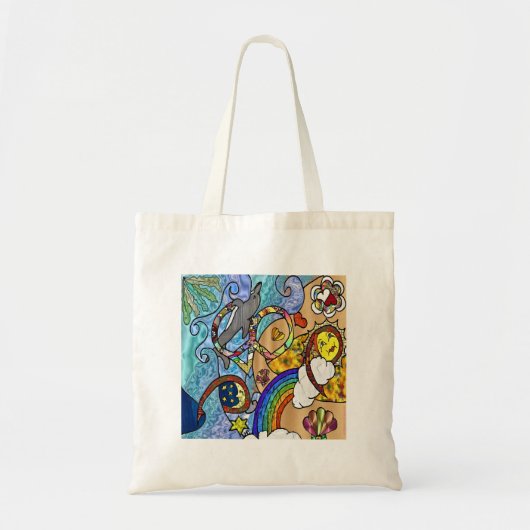 Retro 60s Psychedelic bij de Beach Gifts Apparel Tote Bag (Voorkant)