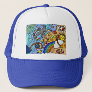 Retro 60s Psychedelic bij de Beach Gifts Apparel Trucker Pet