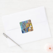 Retro 60s Psychedelic bij de Beach Gifts Apparel Vierkante Sticker (Envelop)