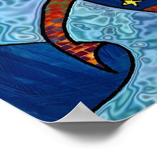 Retro 60s Psychedelic bij het Poster van de Beach  (Hoek)