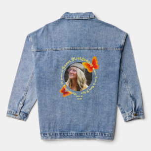 Retro 60's Psychedelic Butterfly Foto Denim Jacket