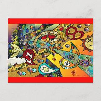 Retro 60s Psychedelic Cycle of Life Gifts Apparel Briefkaart