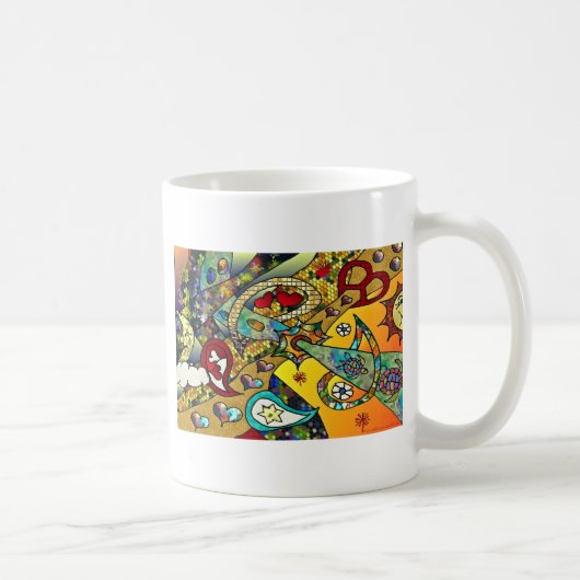 Retro 60s Psychedelic Cycle of Life Gifts Apparel Koffiemok (Rechts)