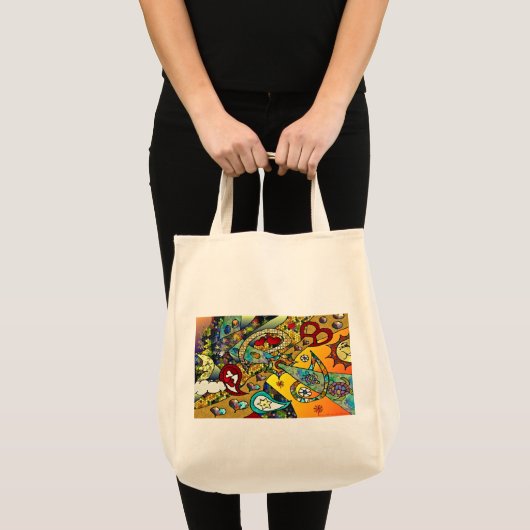 Retro 60s Psychedelic Cycle of Life Gifts Apparel Tote Bag (Voorkant (product))