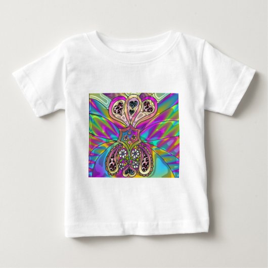 Retro 60s Psychedelic Hearts Flowers Gifts Apparel (Voorkant)