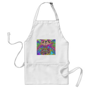 Retro 60s Psychedelic Hearts Flowers Gifts Apparel Standaard Schort