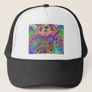 Retro 60s Psychedelic Hearts Flowers Gifts Apparel Trucker Pet