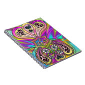 Retro 60s Psychedelic Hearts Flowers Notitieboek (Rechterzijde)