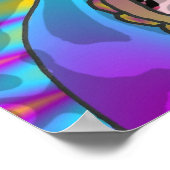 Retro 60s Psychedelic Hearts Flowers Print Poster (Hoek)