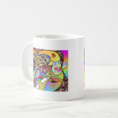 Retro 60s Psychedelic Hearts Paisley Gifts Apparel Koffiemok (Voorkant links)