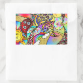 Retro 60s Psychedelic Hearts Paisley Gifts Apparel Rechthoekige Sticker (Tas)