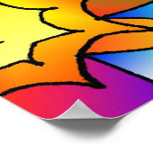 Retro 60s Psychedelic Hearts Paisley Print Poster (Hoek)