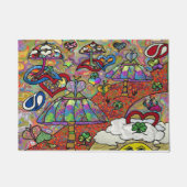 Retro 60s Psychedelic Magic Mushroom Deurmat (Voorkant)