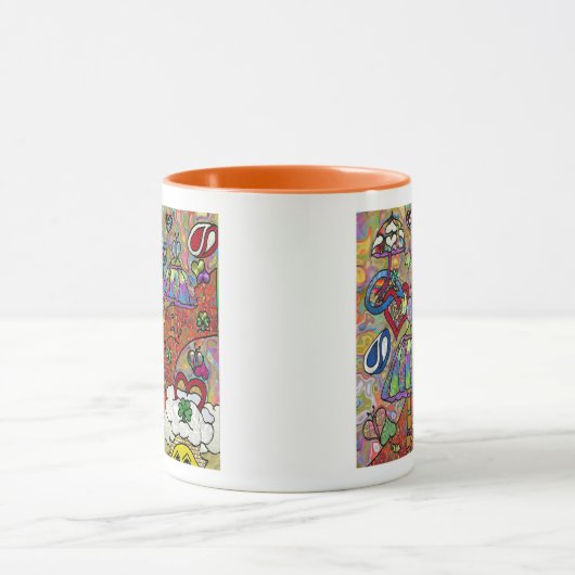 Retro 60s Psychedelic Magic Mushroom Mok (Midden)