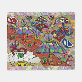 Retro 60s Psychedelic Magic Mushrooms Deken
