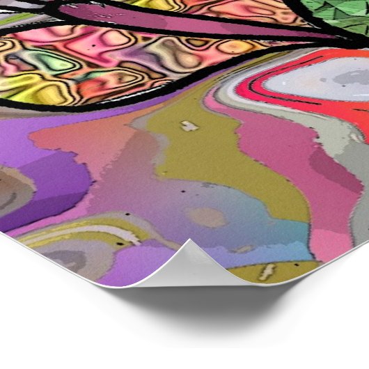 Retro 60s Psychedelic Magic Mushrooms Print Poster (Hoek)