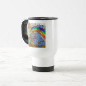 Retro 60s Psychedelic Magic Mushrooms Travel Mug Reisbeker (Voorkant links)
