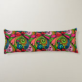 Retro 60s Psychedelic Pattern Lichaamskussen (Achterkant)