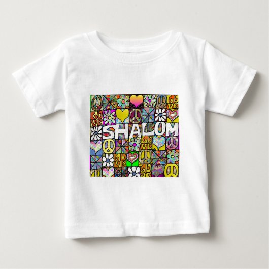 Retro 60s Psychedelic Shalom LOVE Apparel Gifts (Voorkant)