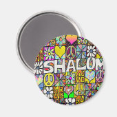 Retro 60s Psychedelic Shalom LOVE Apparel Gifts Magneet (Voorkant / Achterkant)