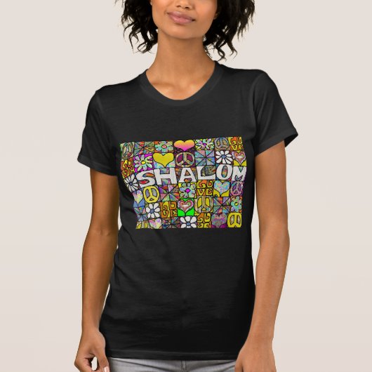 Retro 60s Psychedelic Shalom LOVE Apparel Gifts T-shirt (Voorkant)