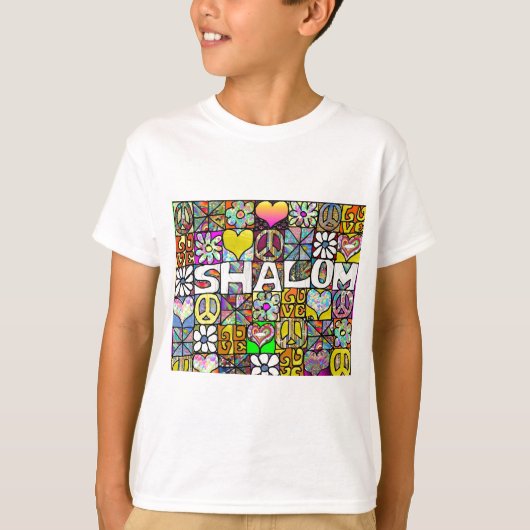Retro 60s Psychedelic Shalom LOVE Apparel Gifts T-shirt (Voorkant)