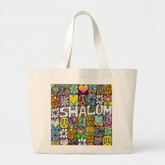 Retro 60s Psychedelic Shalom LOVE Canvas tas