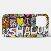 Retro 60s Psychedelic Shalom LOVE Case-Mate iPhone Case (Achterkant (horizontaal))