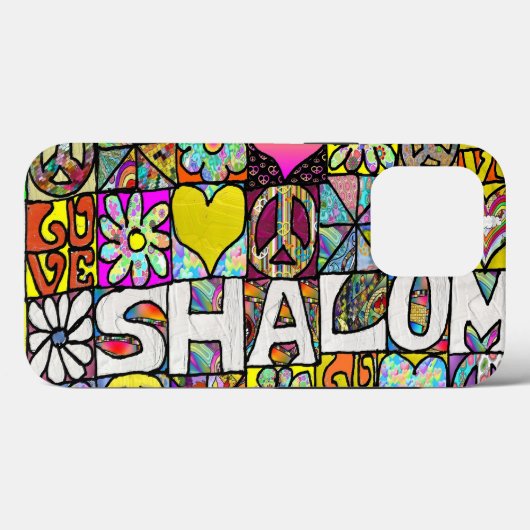 Retro 60s Psychedelic Shalom LOVE Case-Mate iPhone Case (Achterkant (horizontaal))